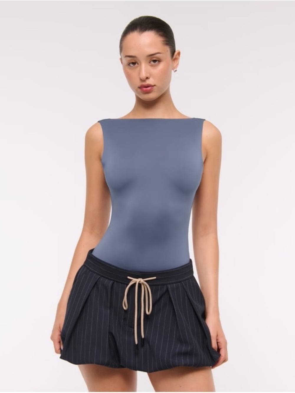 Sleeveless Slash Boatneck Bodysuit